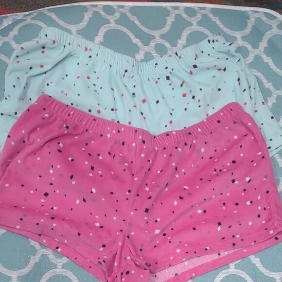 SO INTIMATES PAIR PAJAMA SLEEP SHORTS 1 PINK 1 BLUE WITH GEOMETRIC NEW SIZE L - Picture 1 of 10